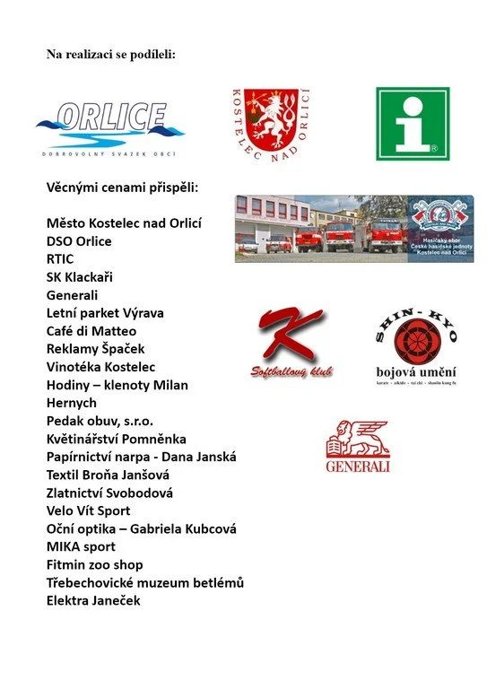 Seznam partnerů a sponzorů akce s jejich logy